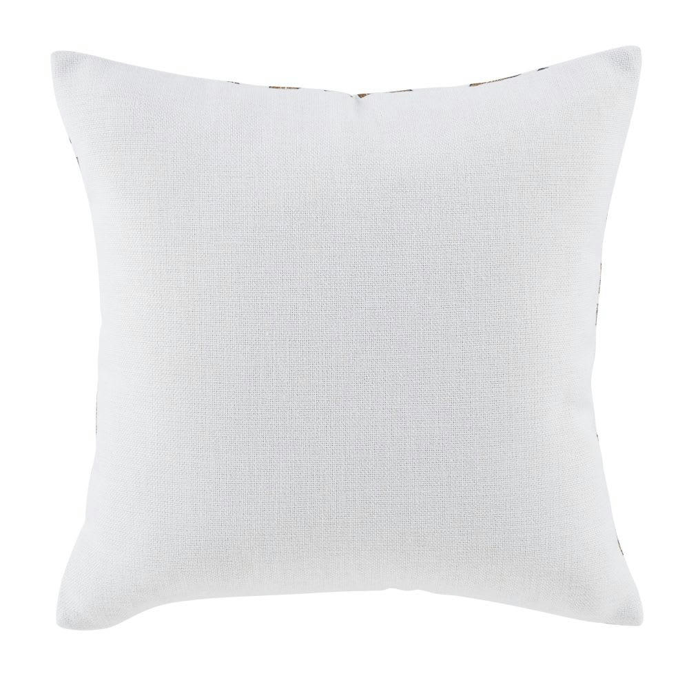 RANDERS - Coussin imprimé végétal écru et caramel 45x45