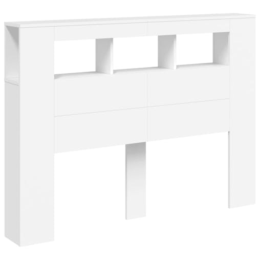 NNEVL LED Headboard White 140x18.5x103.5 cm Engineered Wood