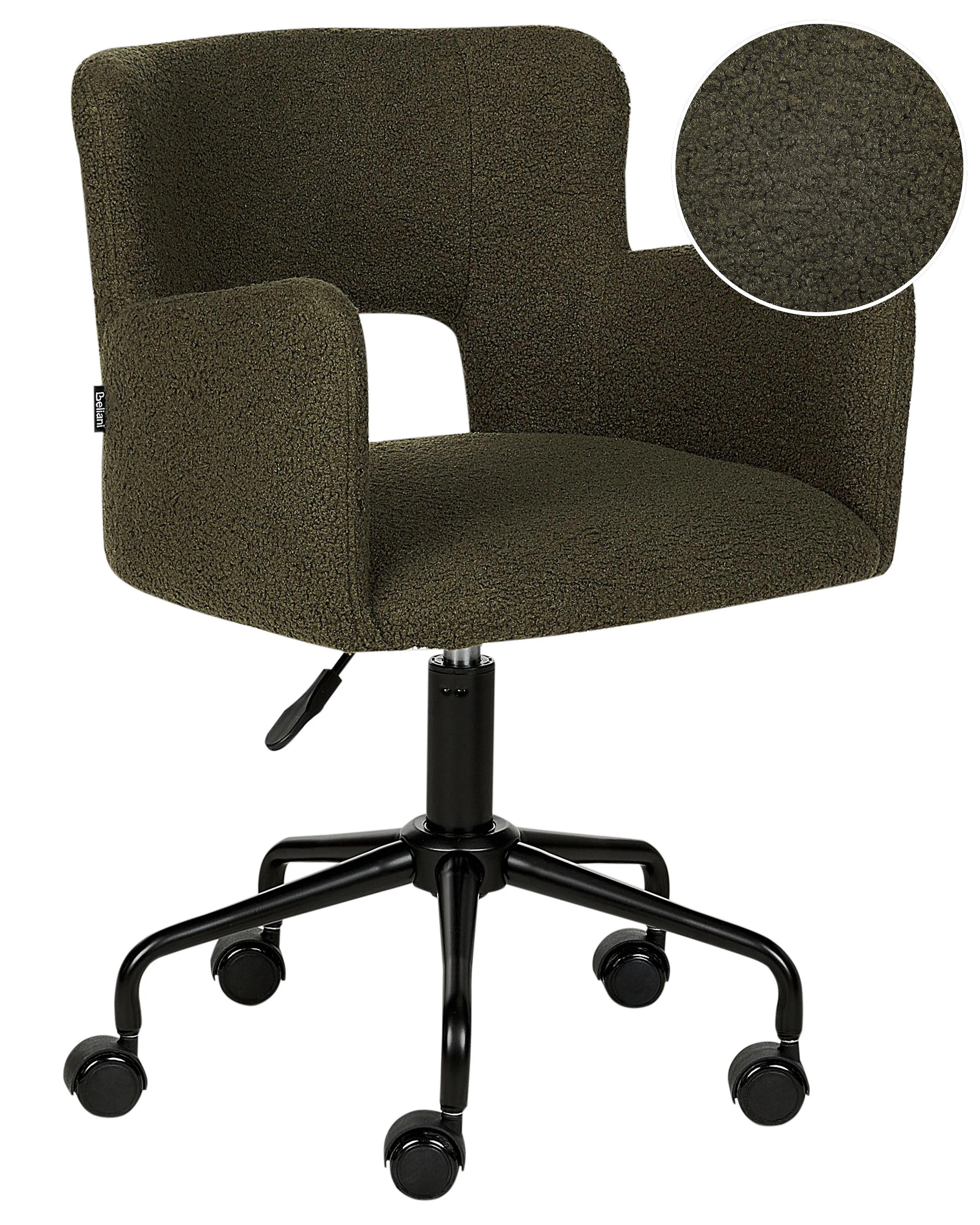 Desk Chair SANILAC II Boucle Dark Green
