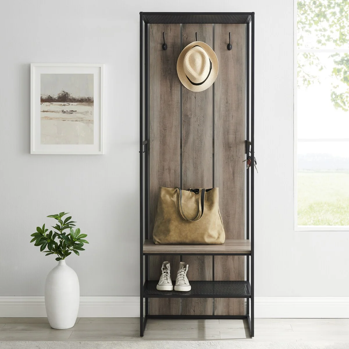 DISCO 68-inch Tall Slat Back Hall Tree