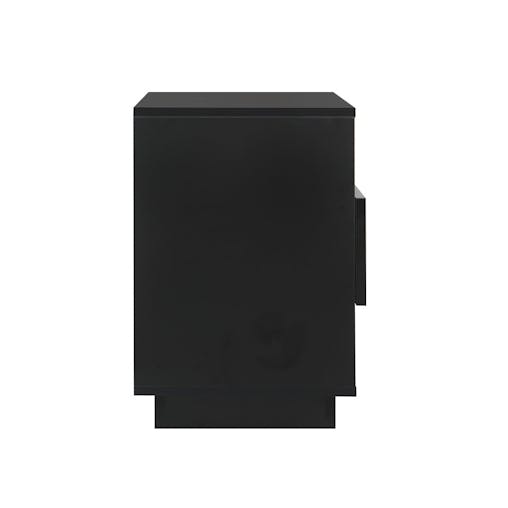 NNEDSZ Artiss Bedside Tables Side Table RGB LED Drawers Nightstand High Gloss Black