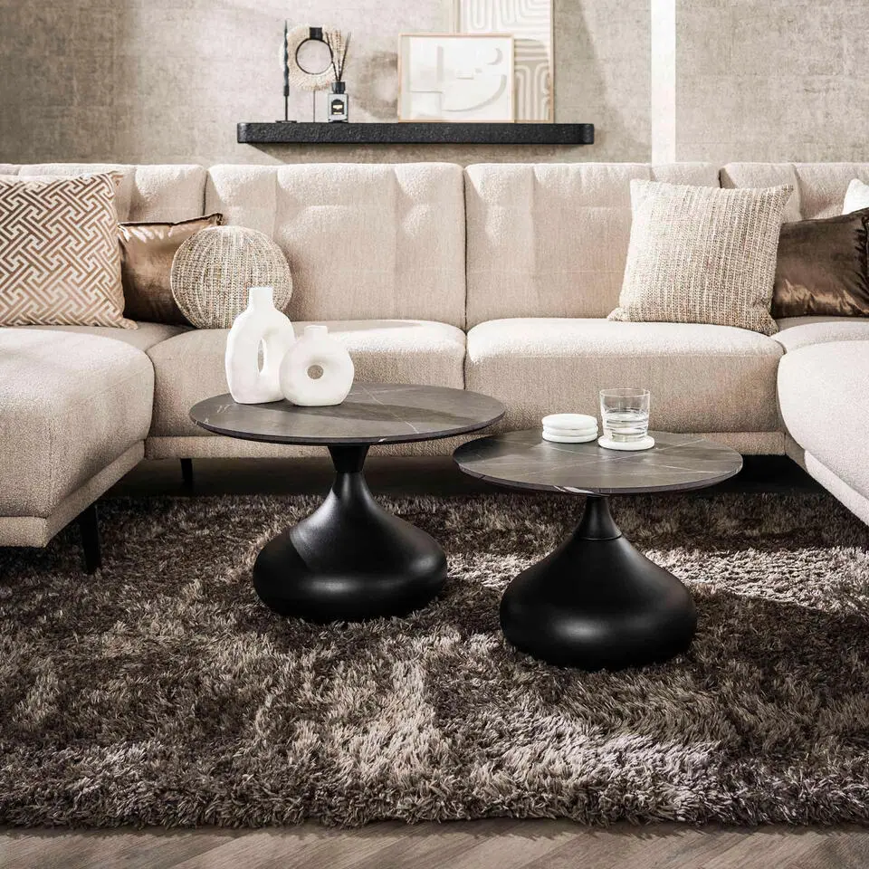 Fraaai - Connie ronde salontafel - set van 2 - zwart