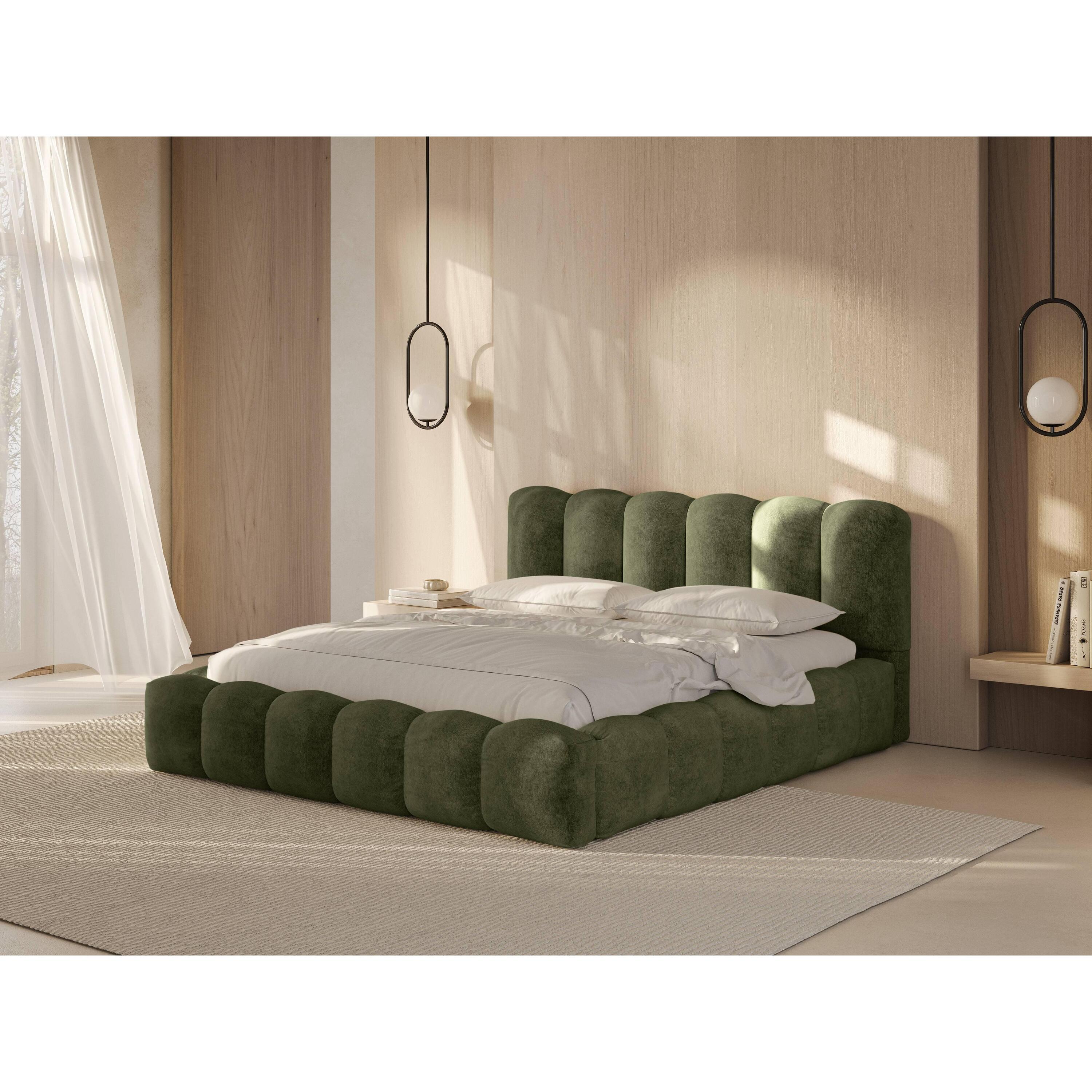 Micadoni Lupine Bedframe met Opbergruimte 140 x 200 cm - Chenille - Li