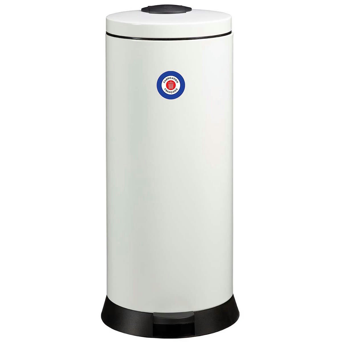 MAGIC - Poubelle à pédale 30L en Métal Blanc