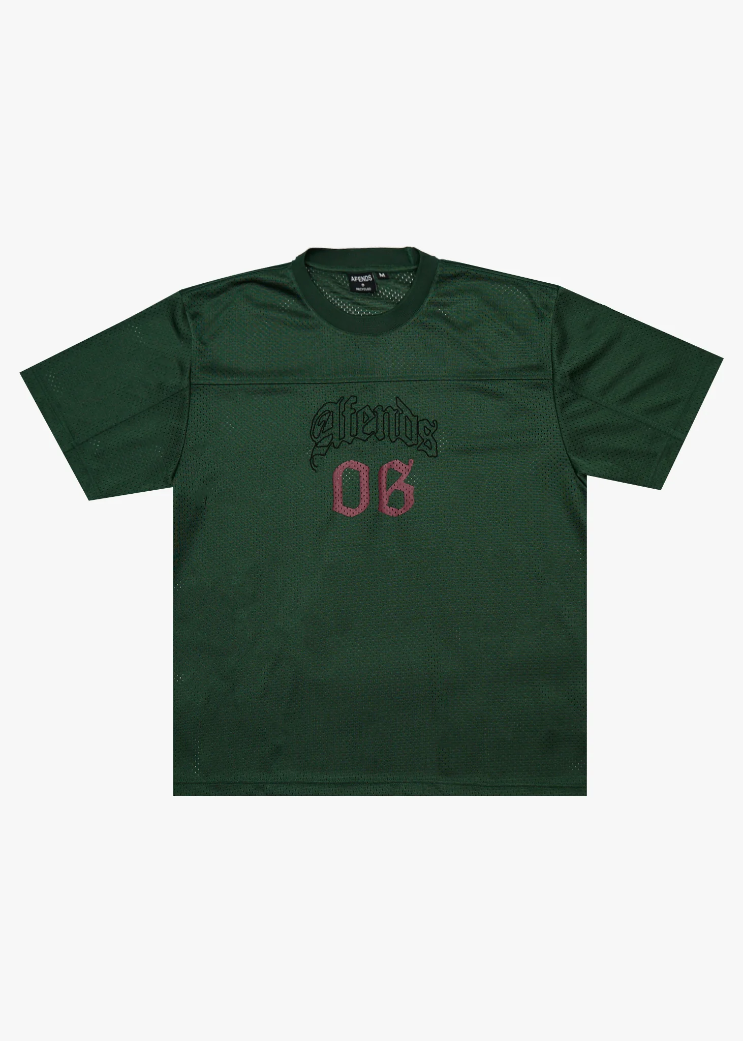 AFENDS Mens Zero Six - Mesh Jersey Boxy Tee - Pine