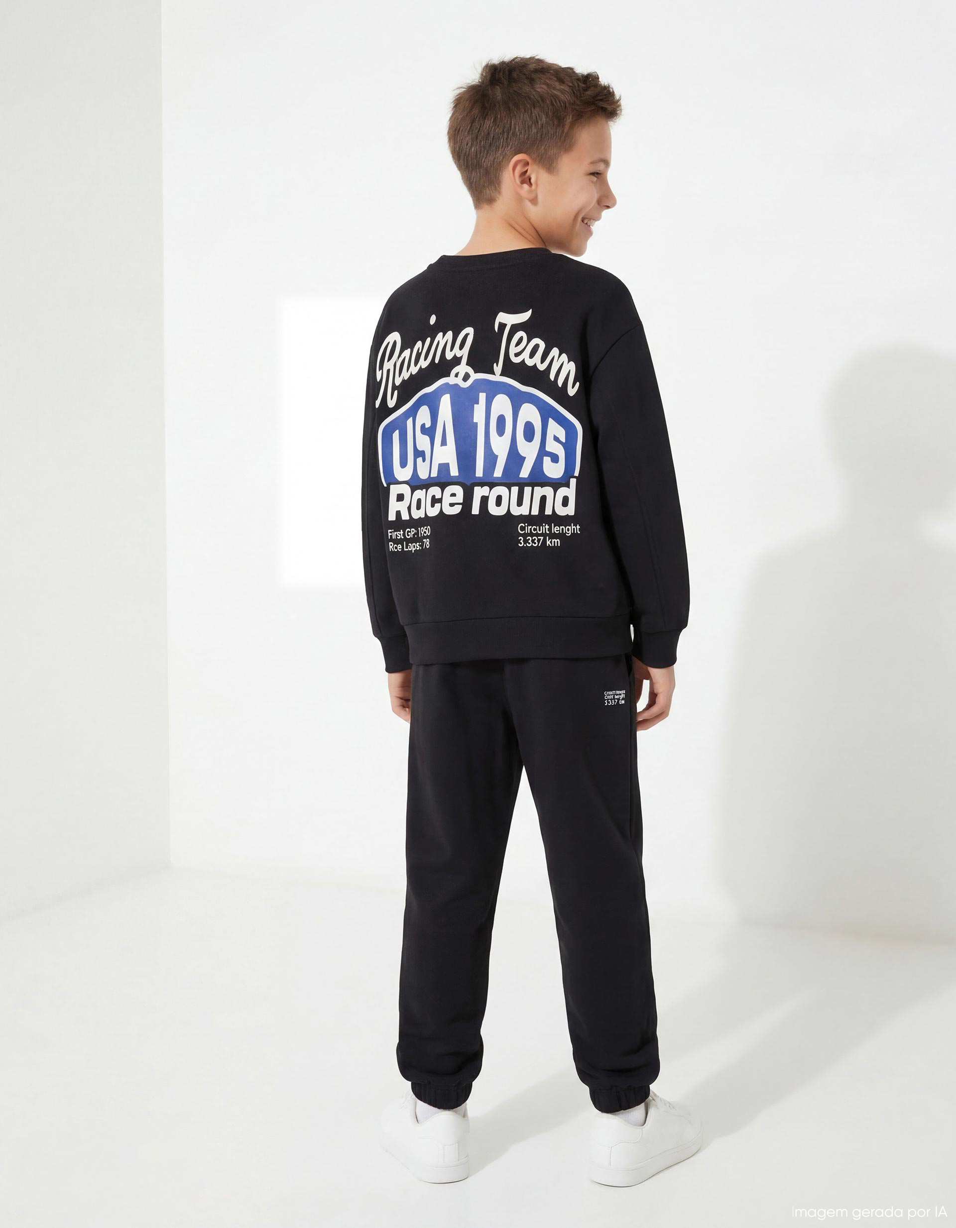 Sweatshirt de Felpa, Menino, Preto