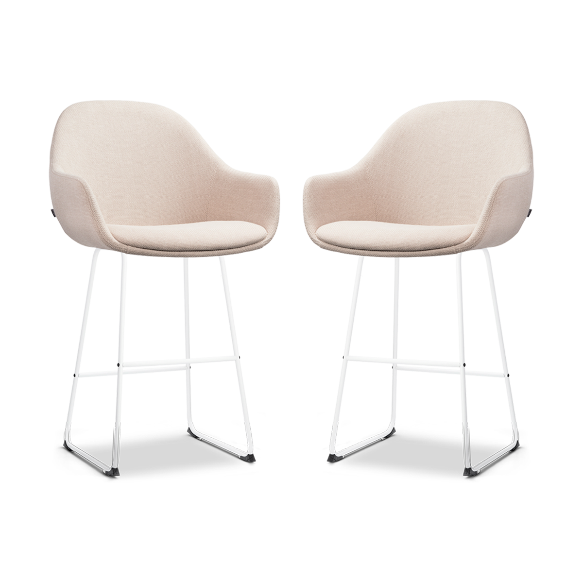 Nolon Nino-Mae Barkrukken Set van 2 - Beige - Wit - 65 cm