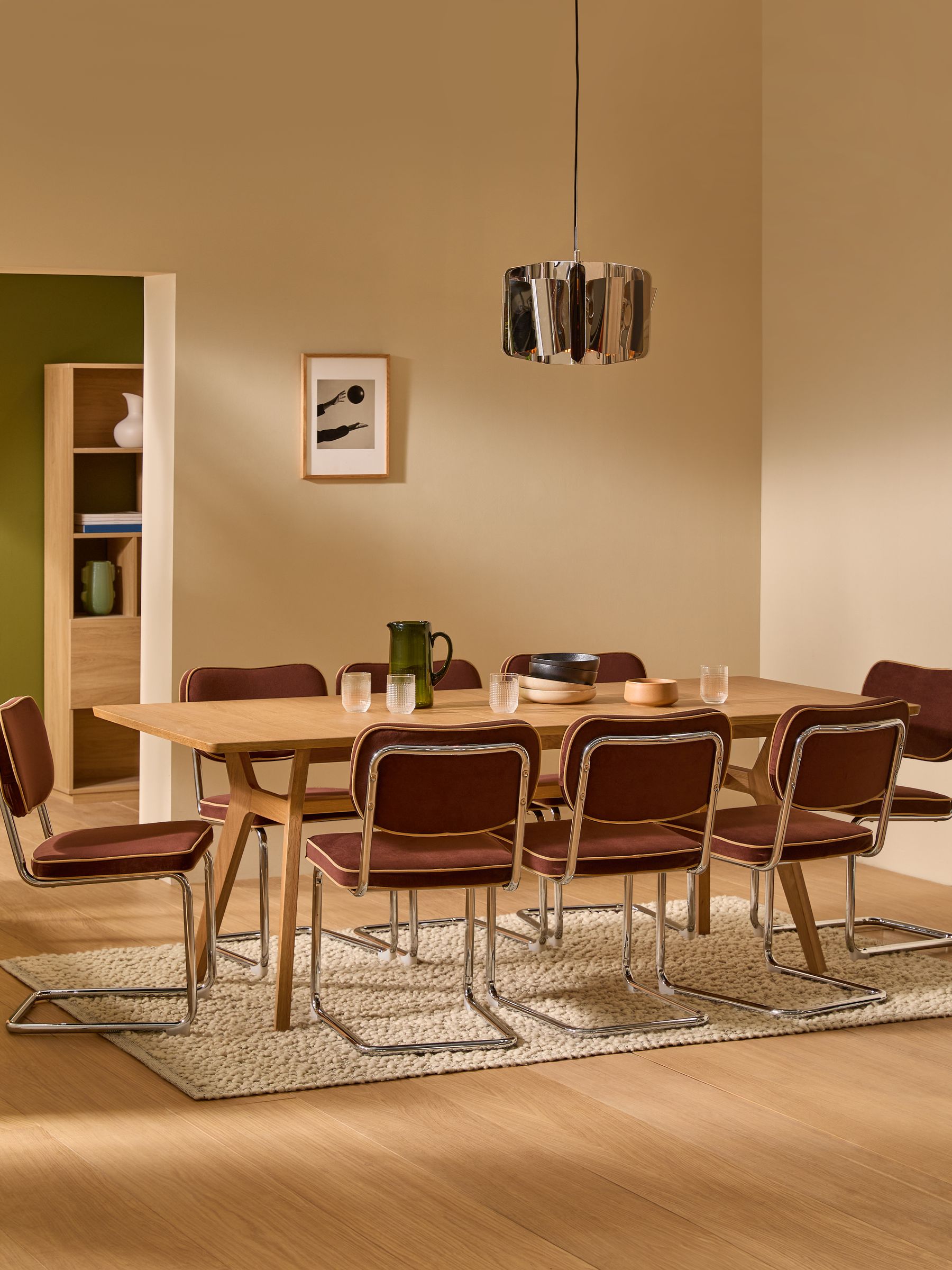 Jenson Extendable 6 to 8 Seater Rectangle Dining Table in Oak