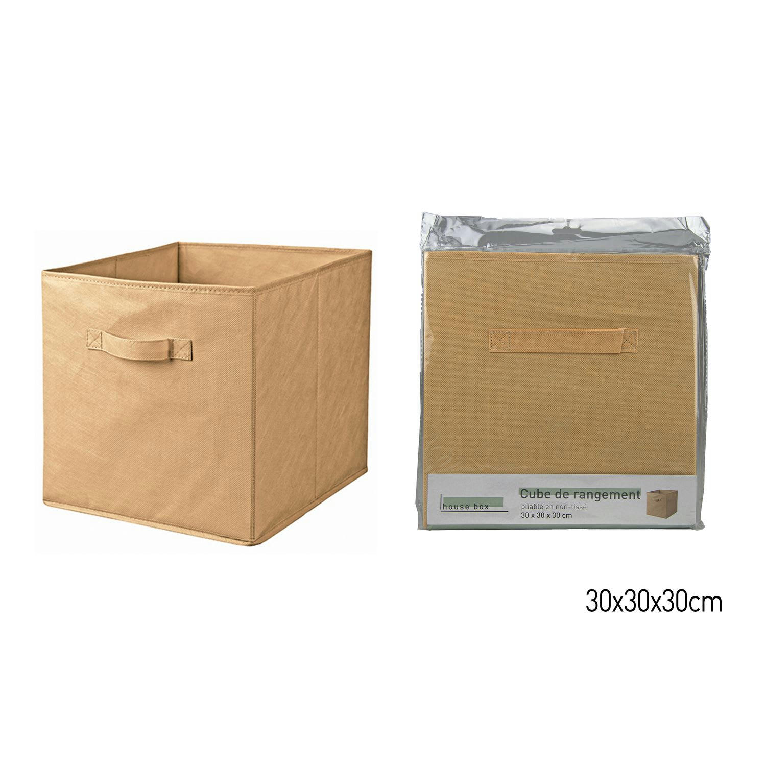 - Lot de 6 cubes de rangement pliables en tissus avec poignée rose