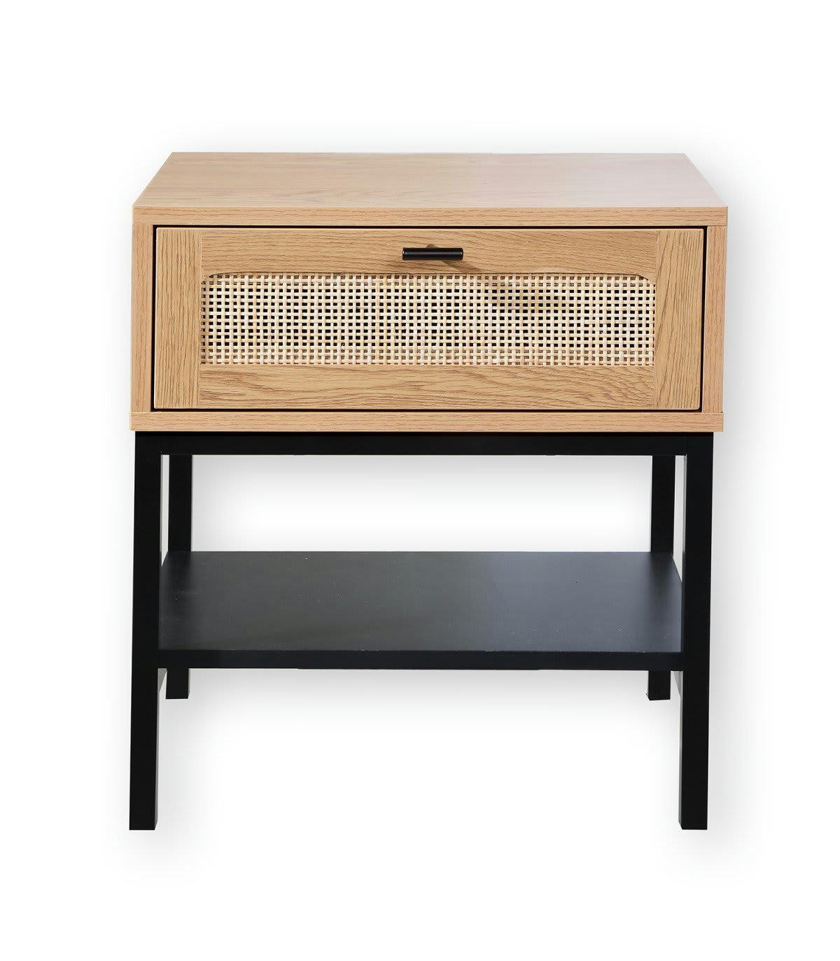 JAYA - Table de chevet 1 tiroir et façade en rotin