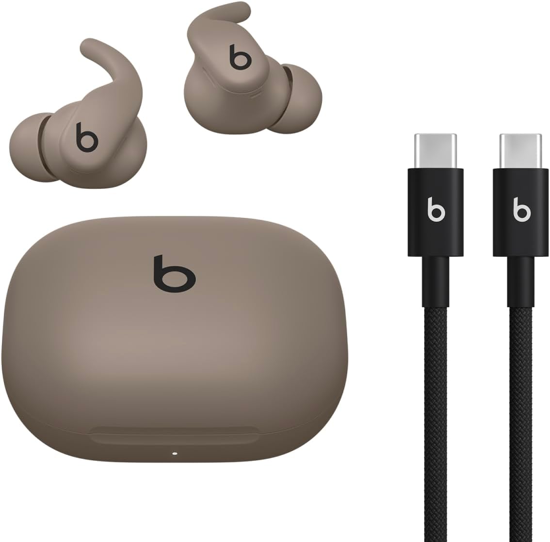 Beats - Powerbeats Fit - Wireless Noise-Cancelling Workout Earbuds with Ultimate Secure Fit with USB-C Charging Cable (1.5m) - Gravel Gray
