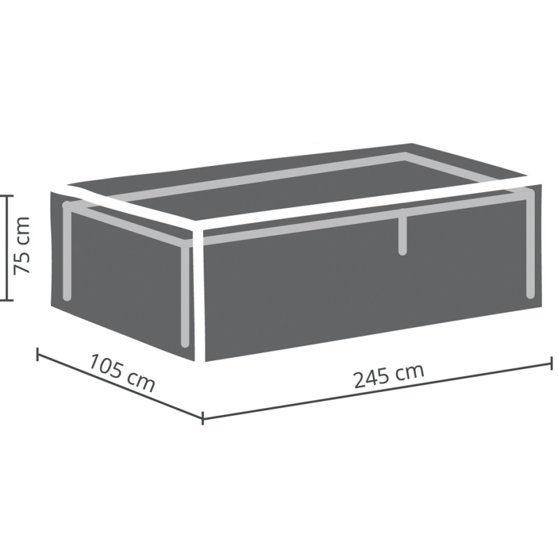 Housse pour table de jardin rectangulaire 245 x 105 x 75 cm PEREL