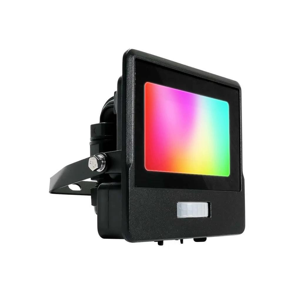 Naświetlacz halogen 5191S z czujnikiem czarny LED 10W 725lm RGB IP65 V-TAC