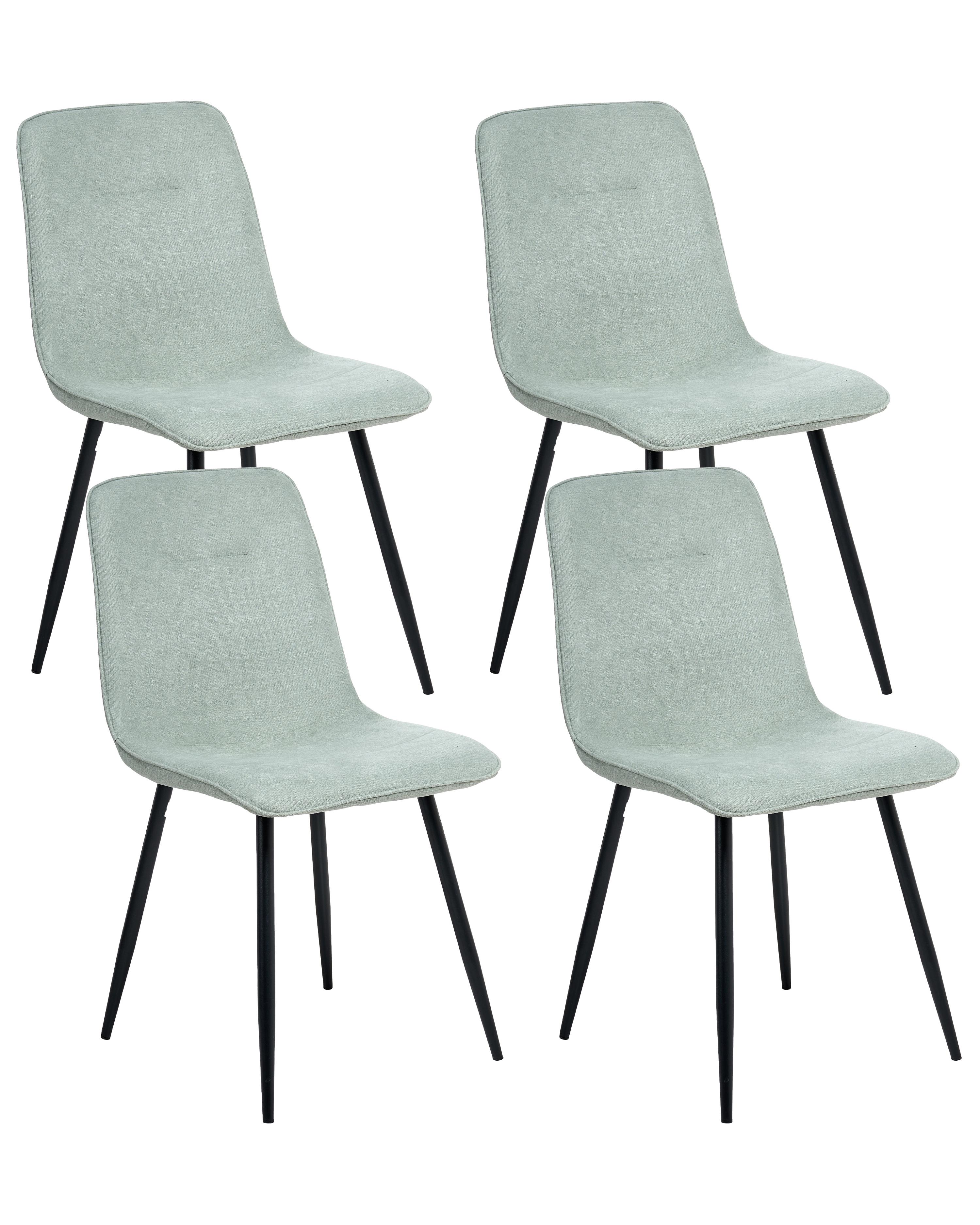 Set of 4 Dining Chairs TUSCOLA Fabric Light Green
