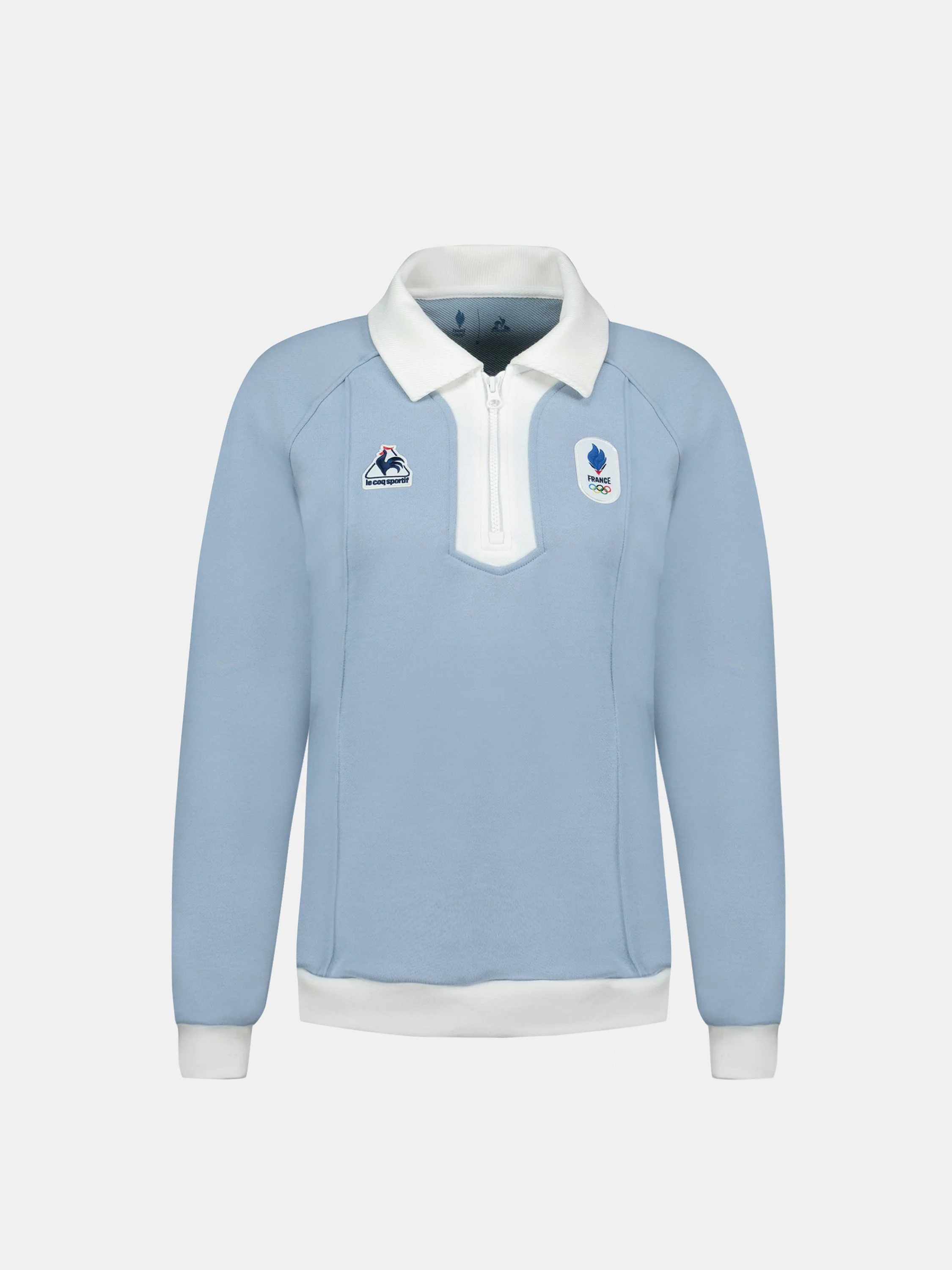 Sweat col zippé contrasté en molleton JP Milano-Cortina