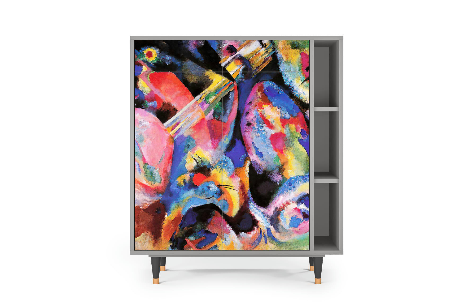KANDINSKY - Buffet  multicolore 2 tiroirs et 2 portes L 94 cm