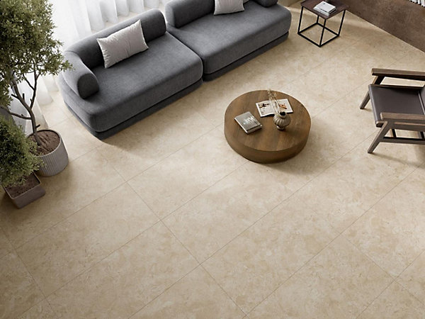 Carrelage sol et mur intérieur / extérieur antidérapant effet pierre naturel Coral Stone l.60 X L.120 cm rectifié 1er choix. R11