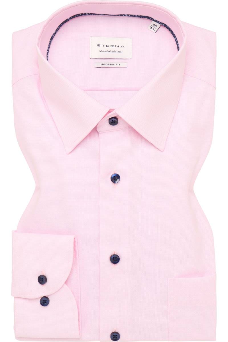ETERNA Modern Fit Hemd rosa, Strukturiert
