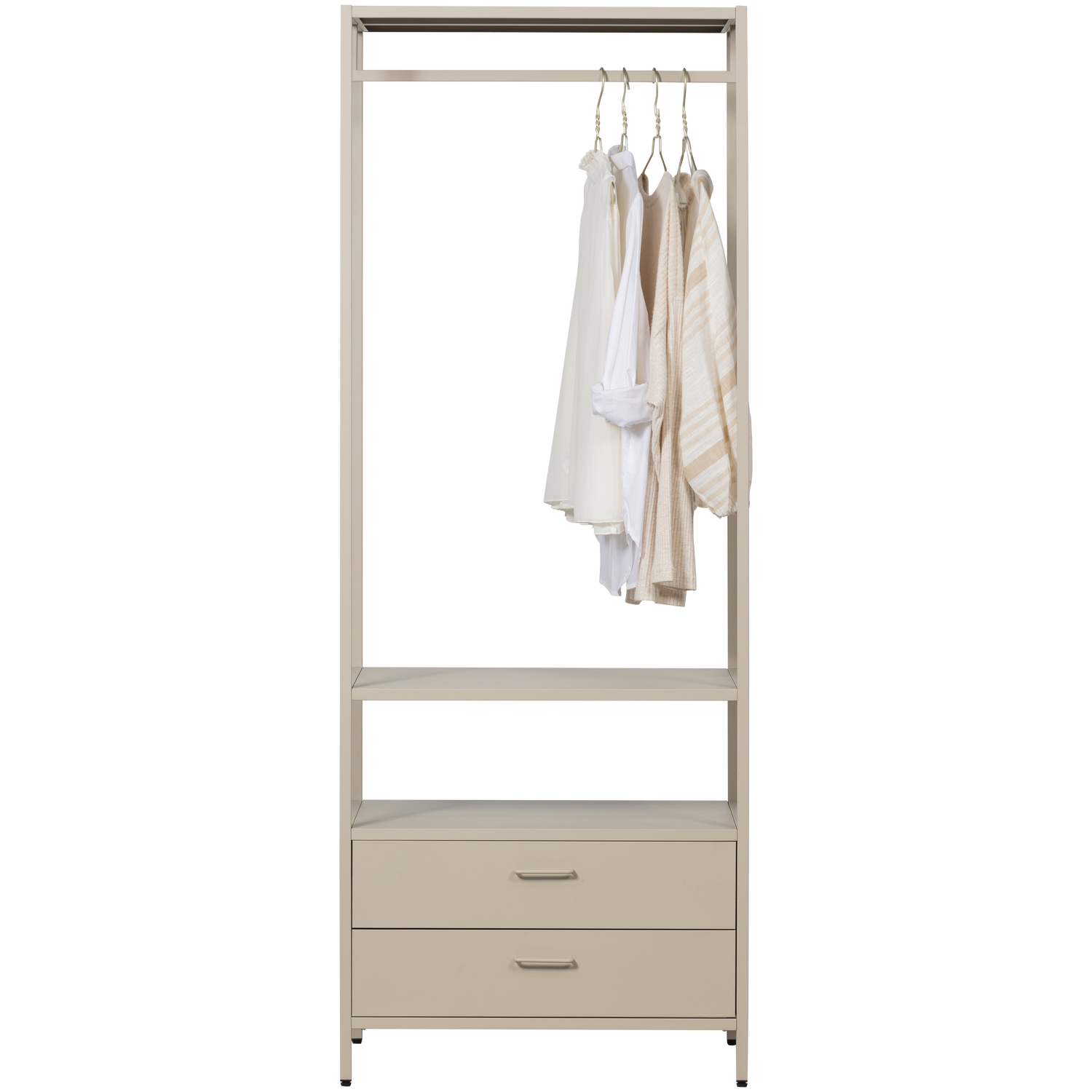 WOOOD open kledingkast 70 cm Ferris- metaal - zand - 185x70x54
