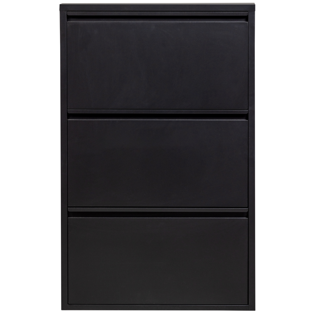 WOOOD 3-vaks schoenenkast Sabine - Metaal - Zwart - 103x66x16