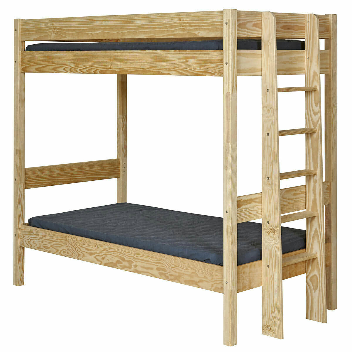 JAMY - Pack lit superposé avec matelas 90x190 cm bois massif