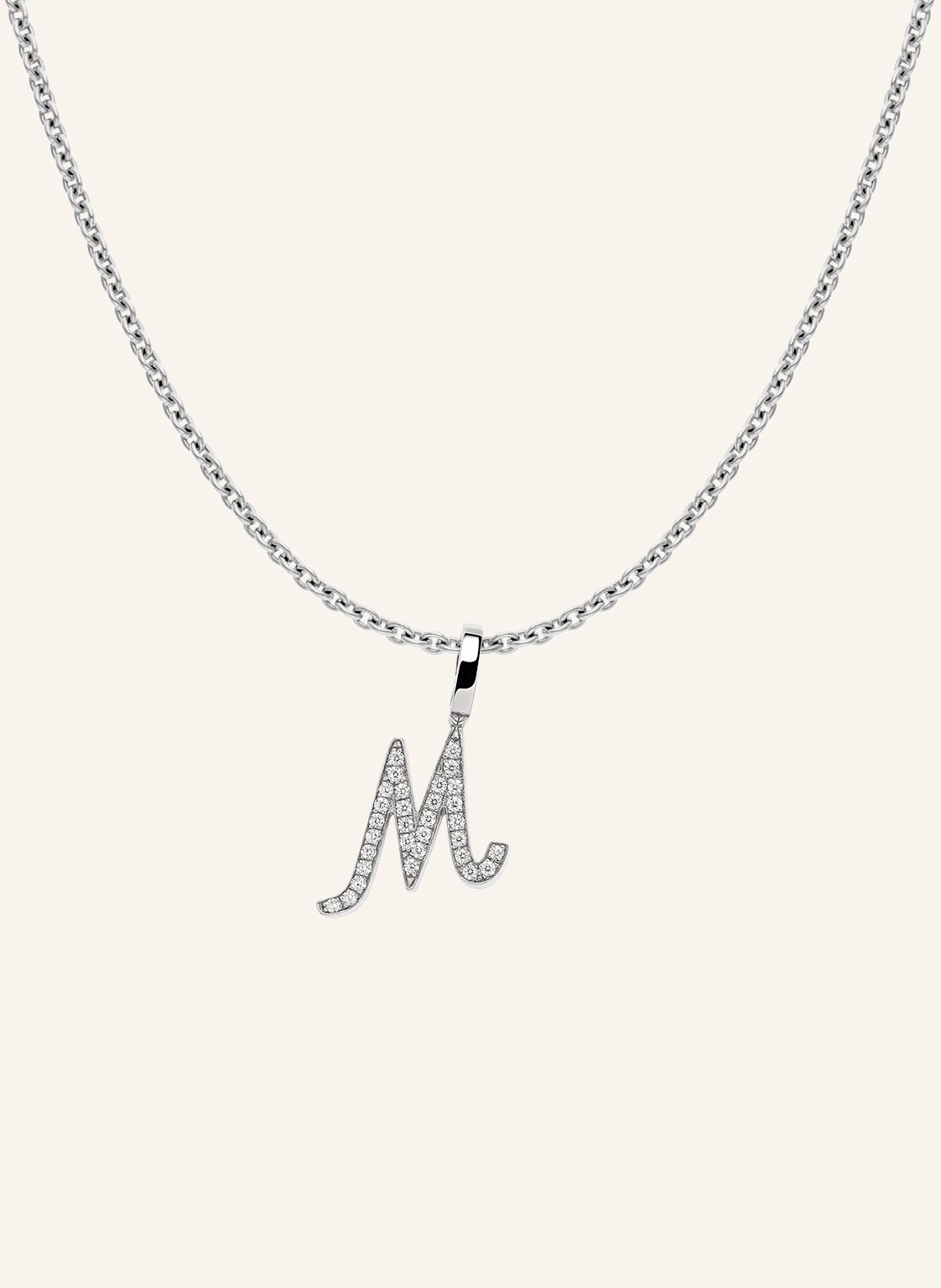 CADA Kette TINY DIAMOND LETTER M
