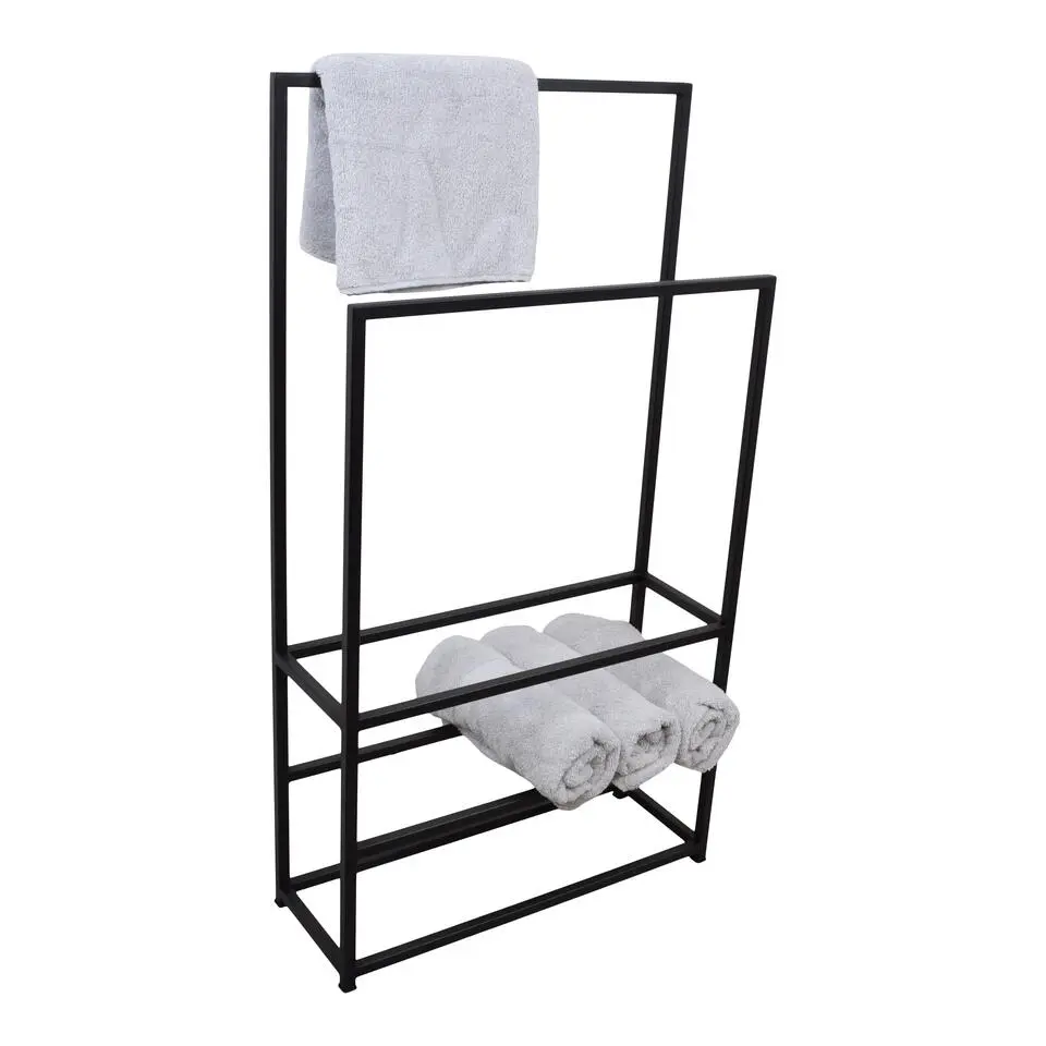 LOFT42 Moca Handdoekenrek - Dressboy - Kledingrek �?2 roedes - Zwart - Metaal