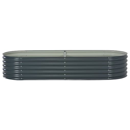 NNEVL Garden Raised Bed 240x80x44 cm Galvanised Steel Grey