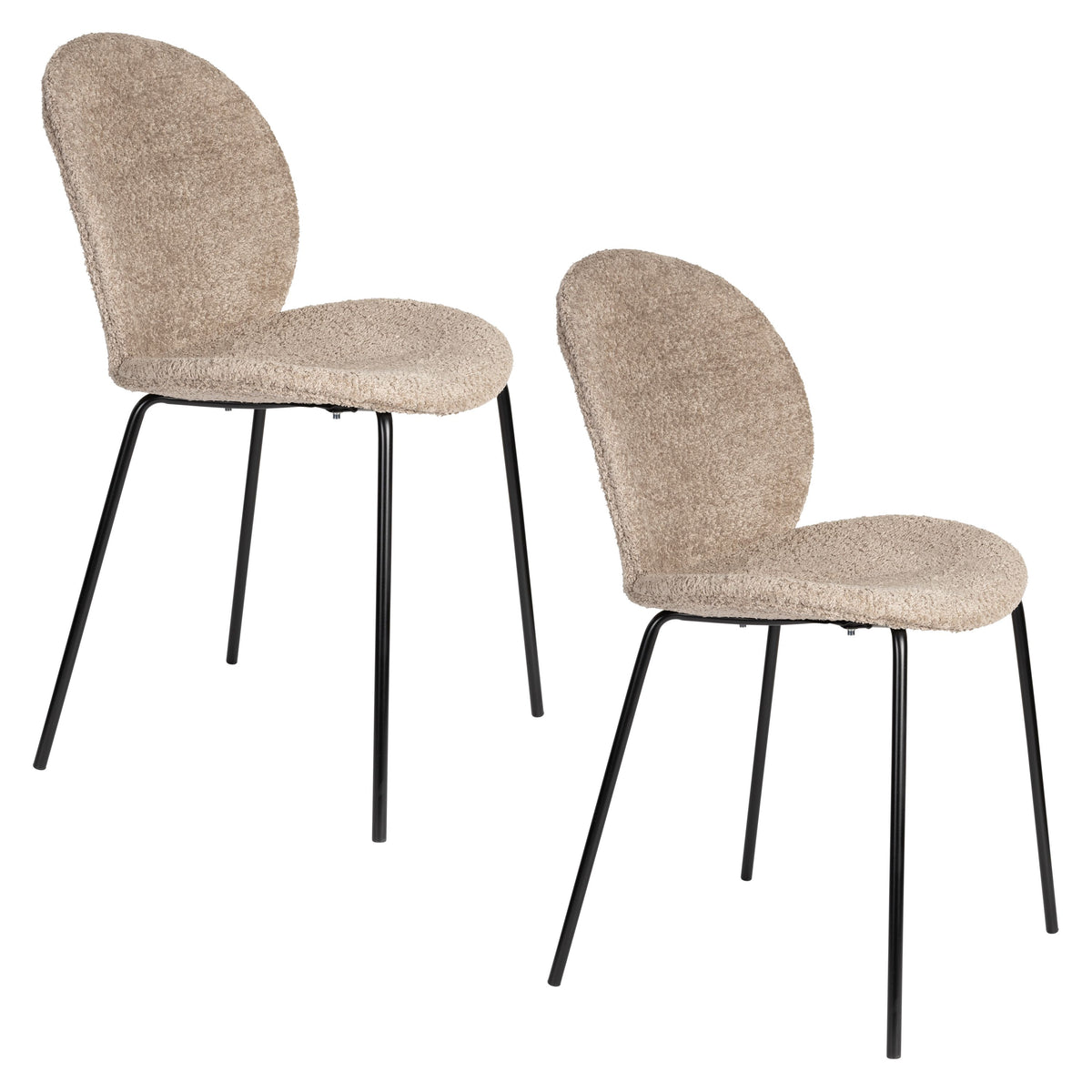 Zuiver Bonnet Eetkamerstoelen Beige - Set van 2