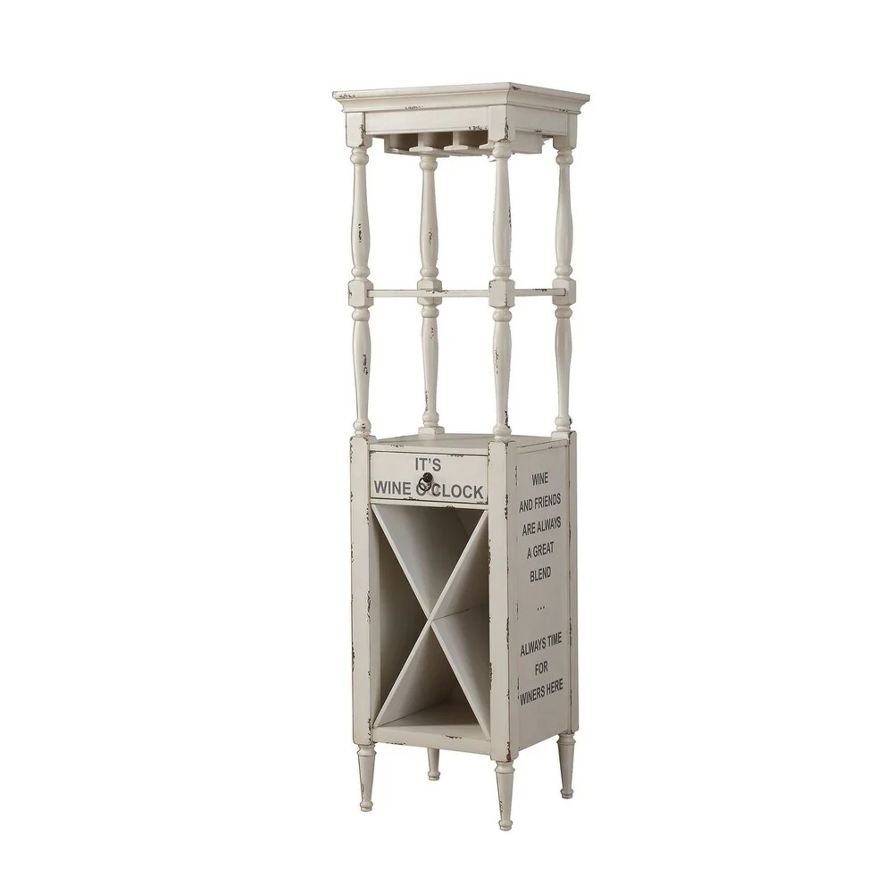 ACME Anthony Wine Cabinet in Antique White