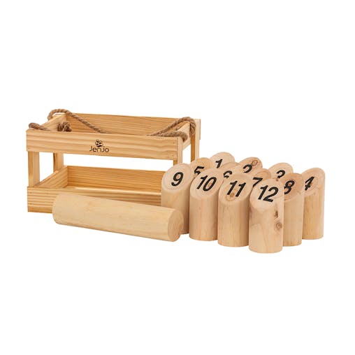 Scatter Pine - Wooden Throwing Game - 12 Pines, 1 Baton & 1 Crate