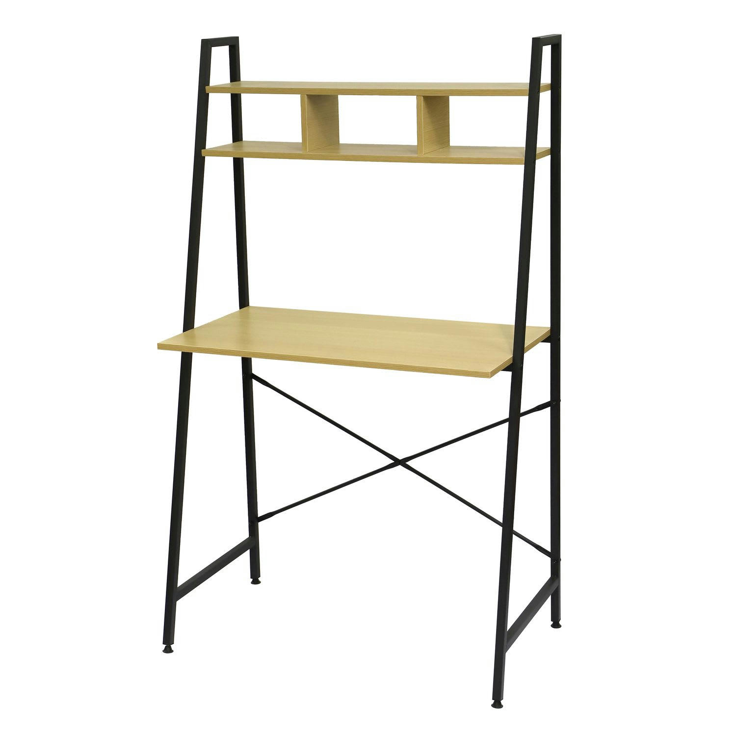 COLORADO - Bureau avec 2 étagères en mdf et métal beige