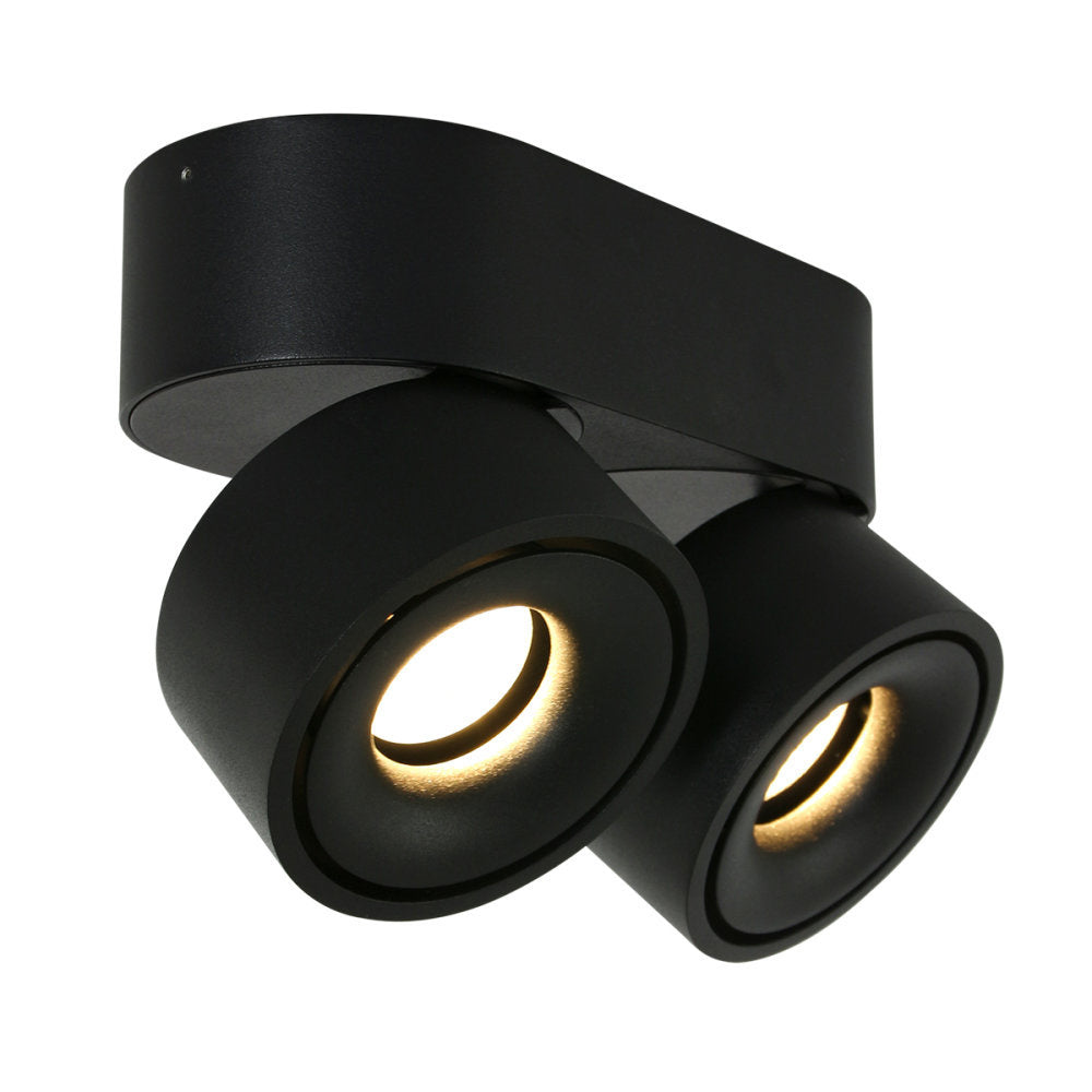 Mexlite spot fez - 2 lichts - 16x 8 cm - zwart