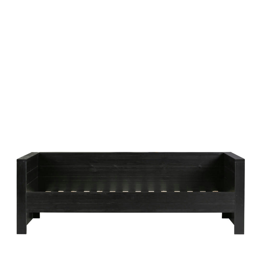 DENIS - Cadre de lit banquette en bois fsc 90x200 noir