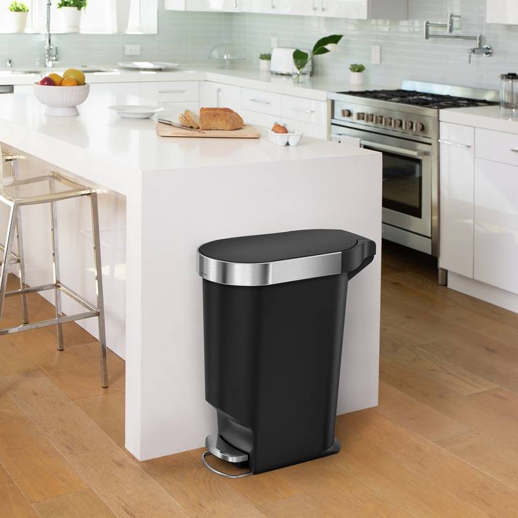 Simplehuman 40 Litre Plastic Pedal Bin - Black