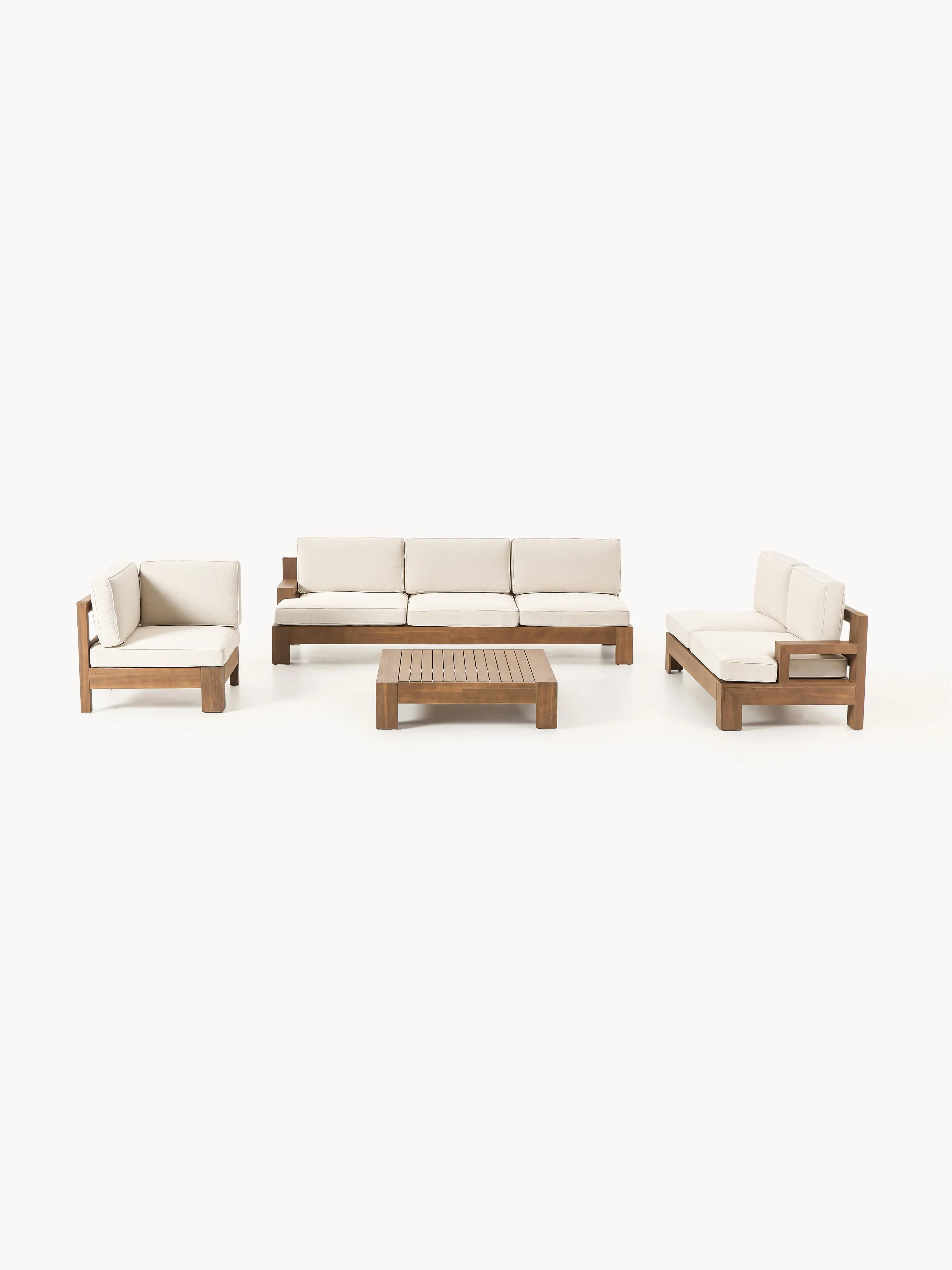 Modulares Garten-Lounge-Set Joshua aus Akazienholz, 4er-Set
