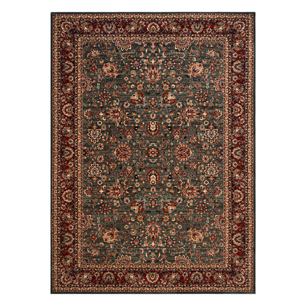 Dywan wełniany KASHQAI 4362 400 ornament zielony / bordo 80x160 cm