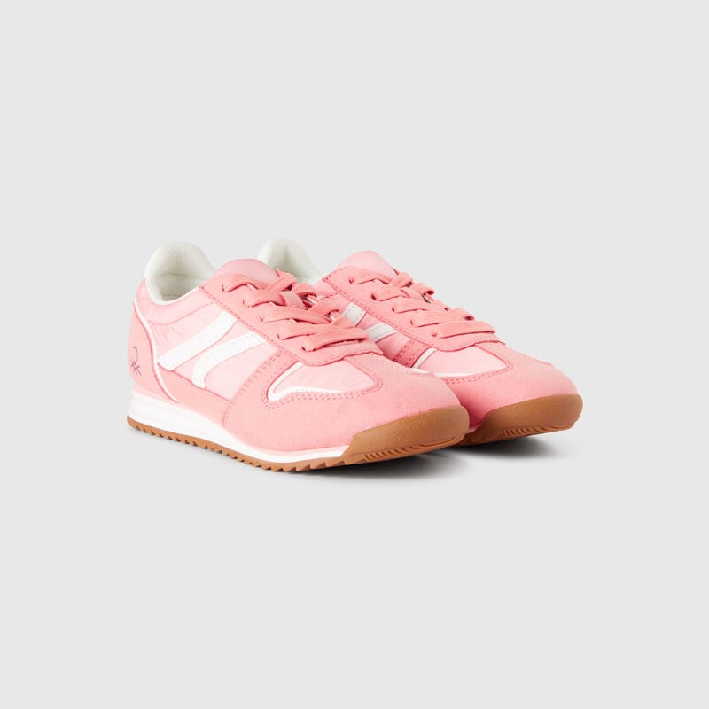 Sneakers in nylon and suede fabric