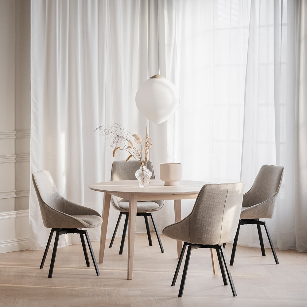 Rowico Home Filippa Ronde Uitschuifbare Eettafel Ø120 cm - Whitewash
