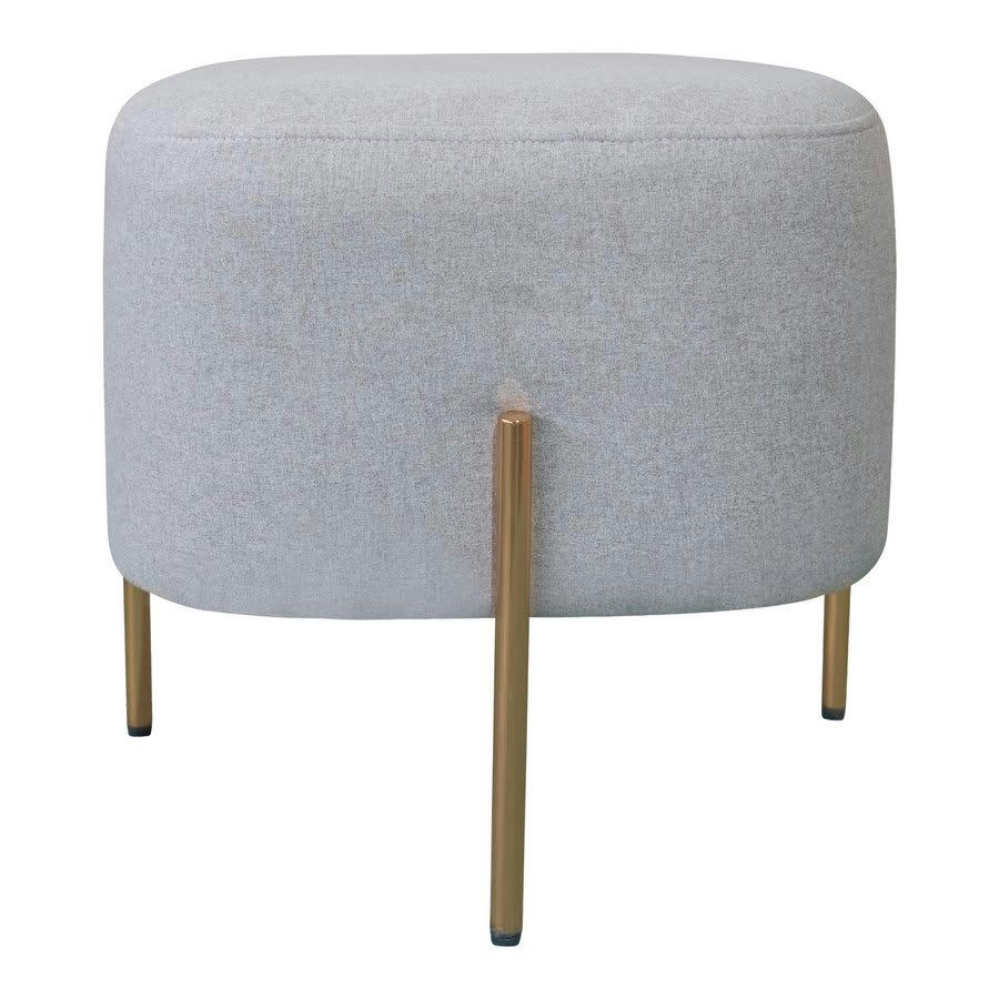 KATE - Pouf design en tissu beige