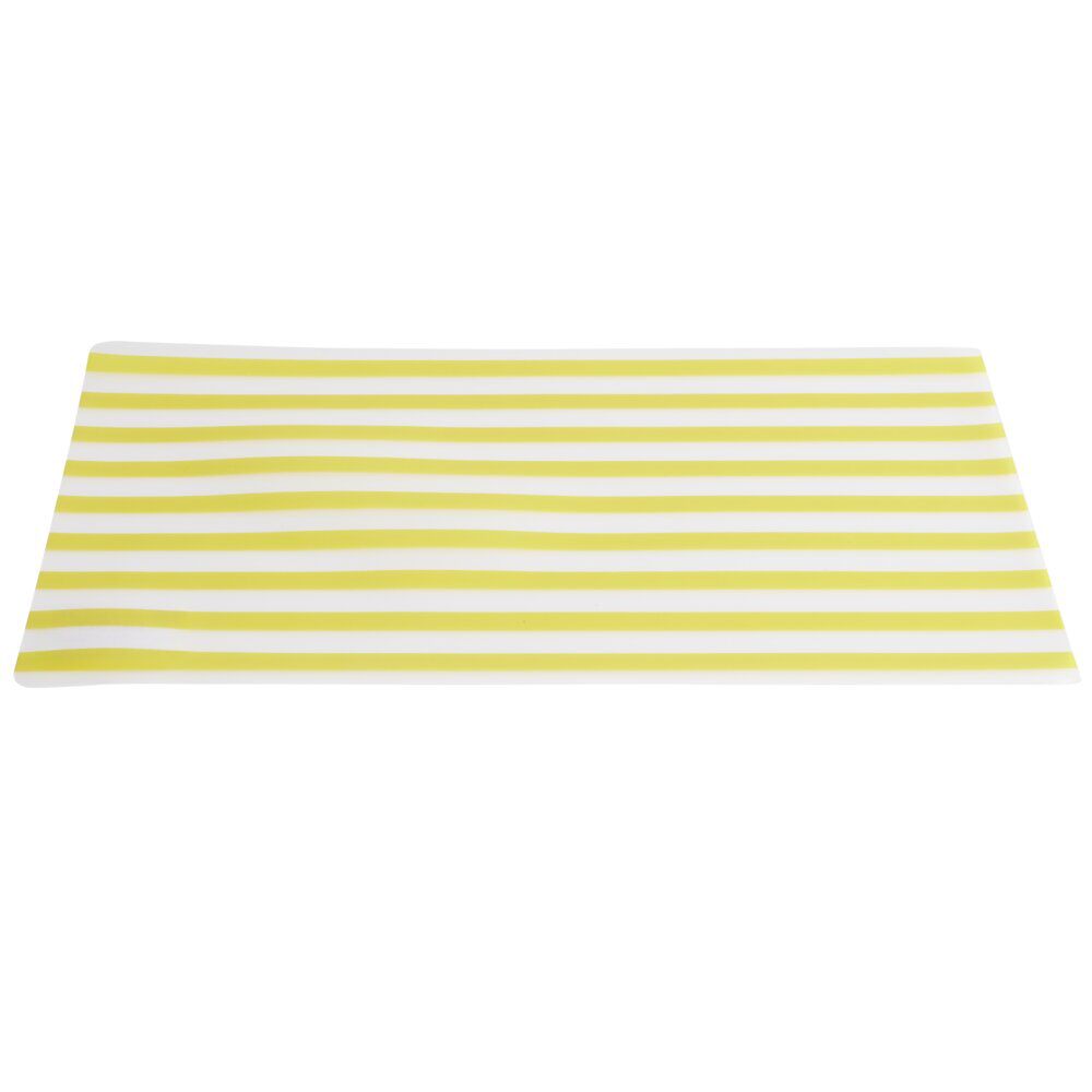 Set de table rectangulaire bayadère jaune et blanc 28,5x43,5cm