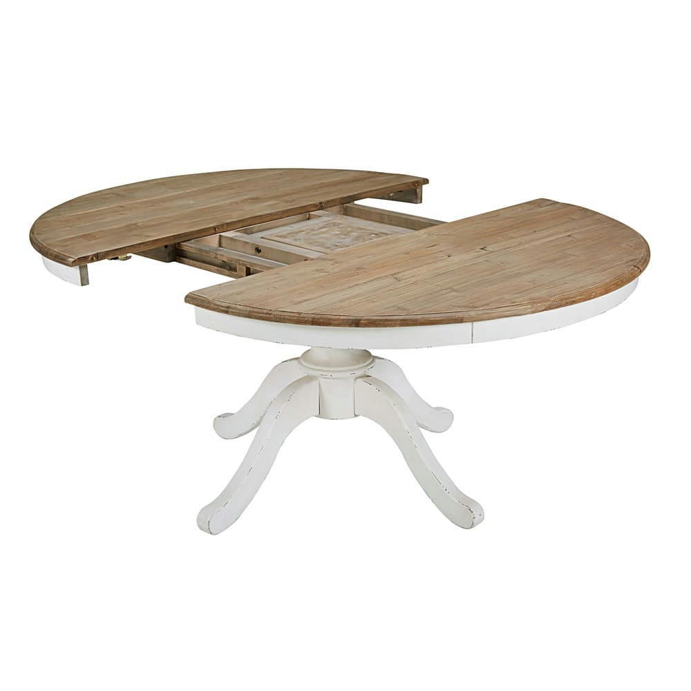 Provence - Table à manger ronde extensible 6 à 8 personnes L140/190