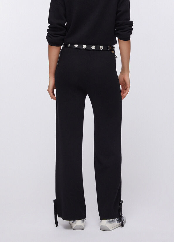 Pantaloni in maglia con perline