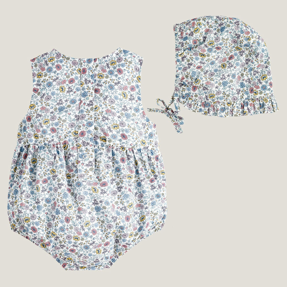 Ensemble 2 pièces barboteuse et bonnet béguin