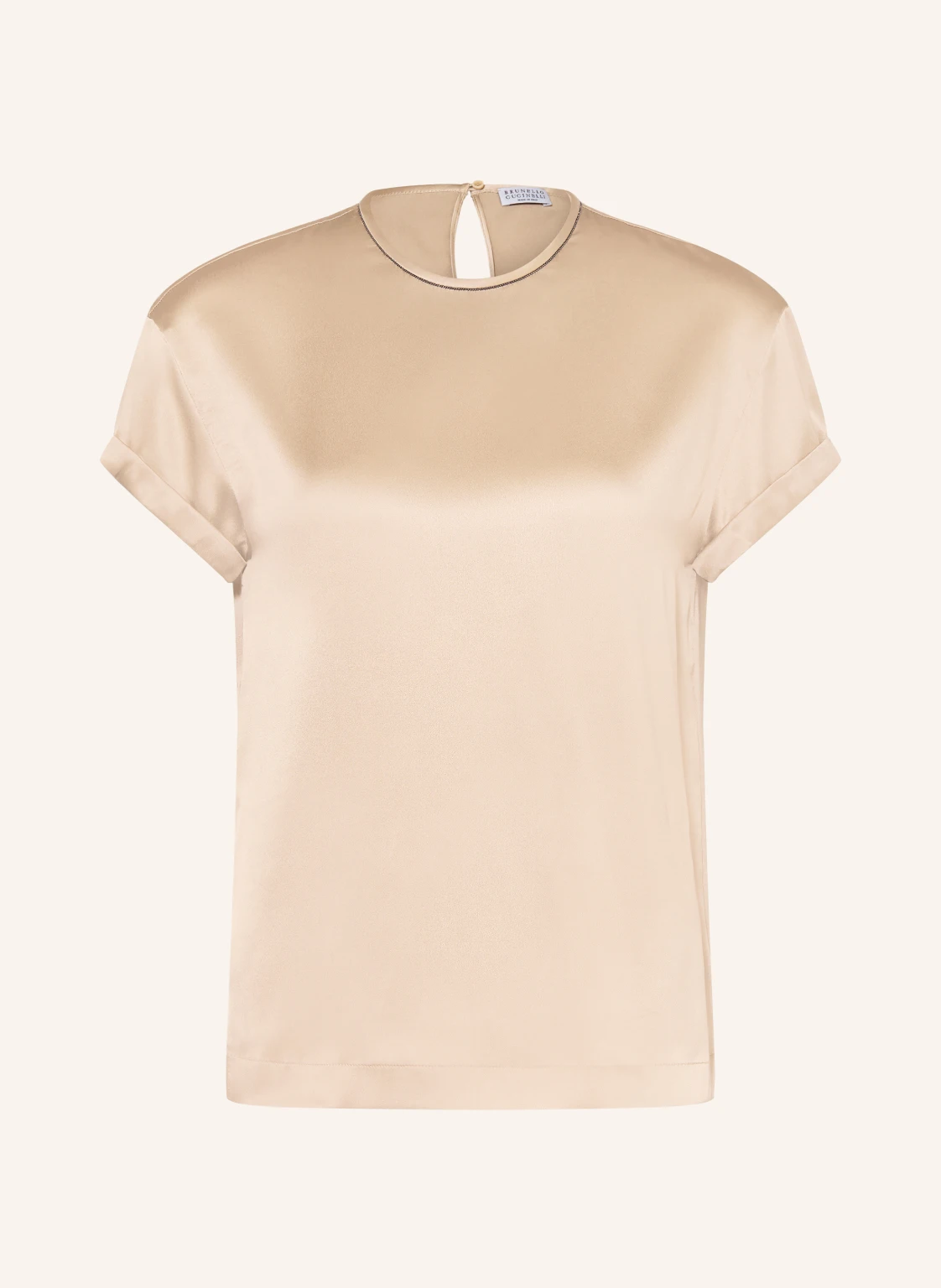 BRUNELLO CUCINELLI Blusenshirt aus Seide mit Schmucksteinen