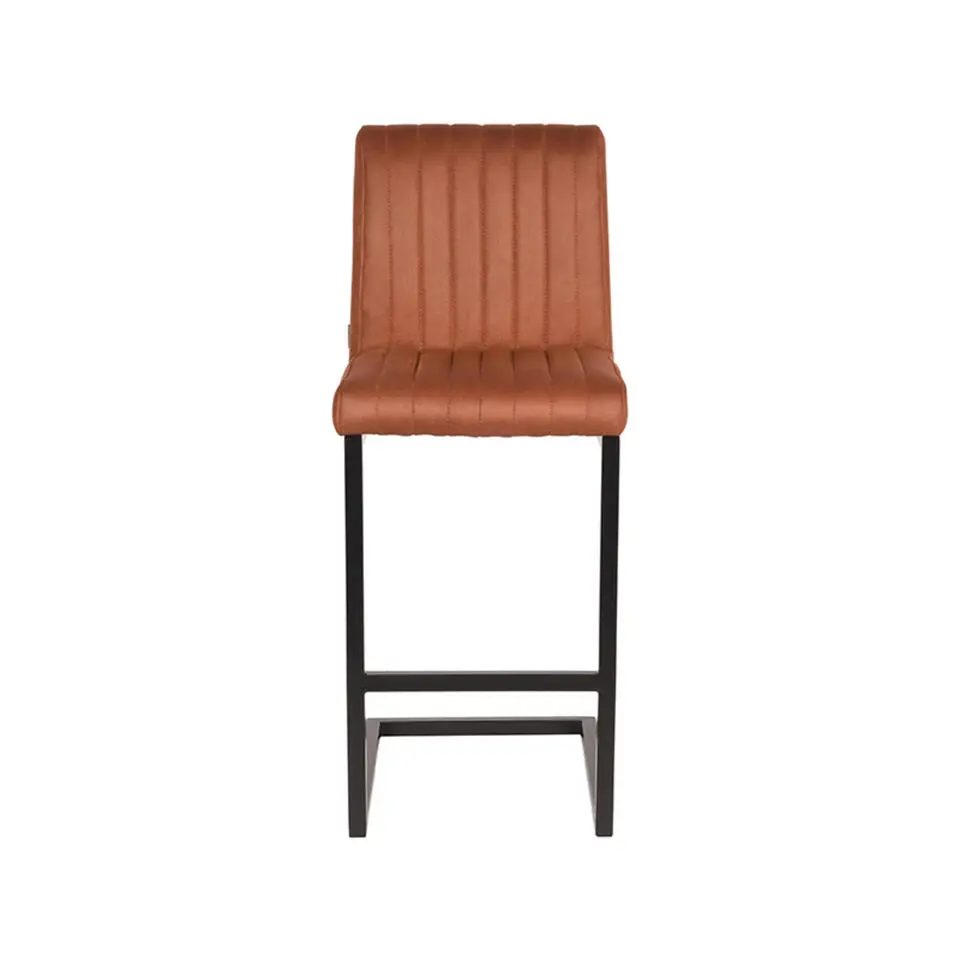 LABEL51 Barkruk Milo Cognac Microfiber - Set van 2