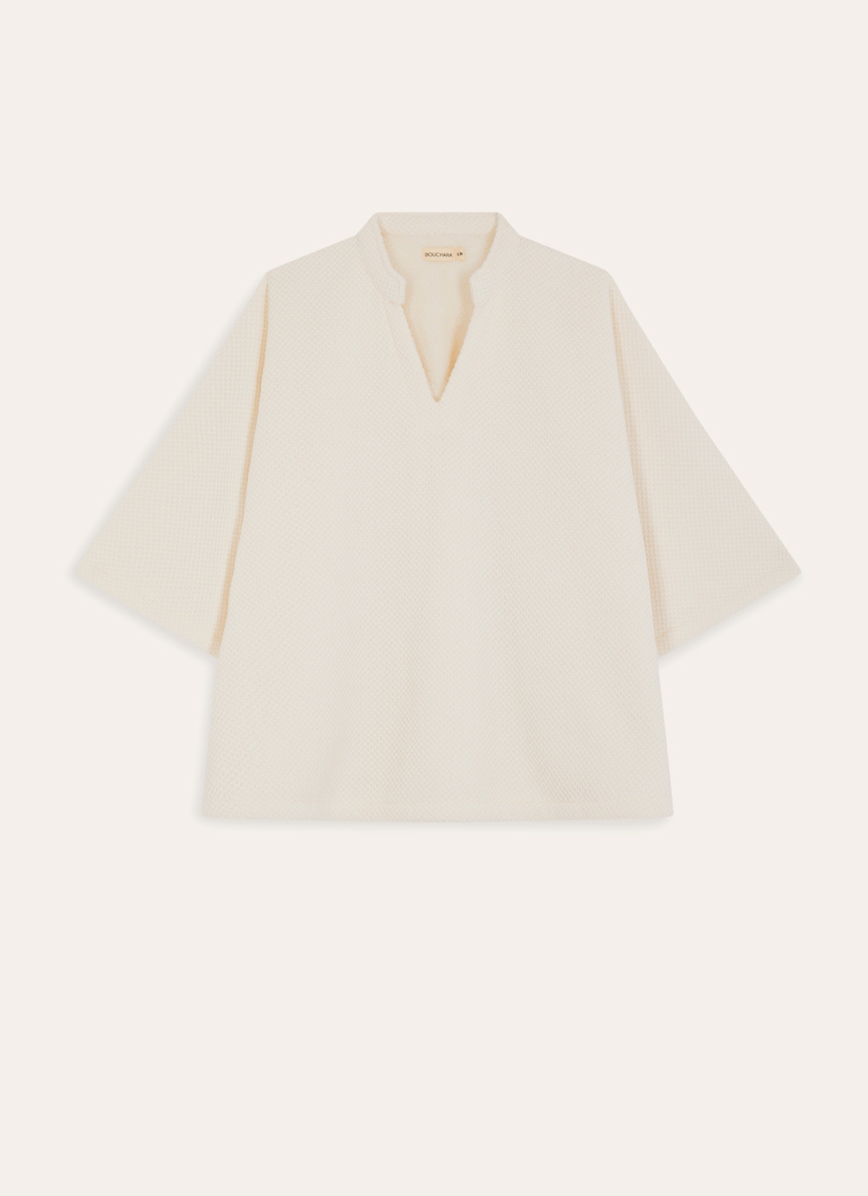 PONCHO DOUBLE POLAIRE CAFFY ECRU