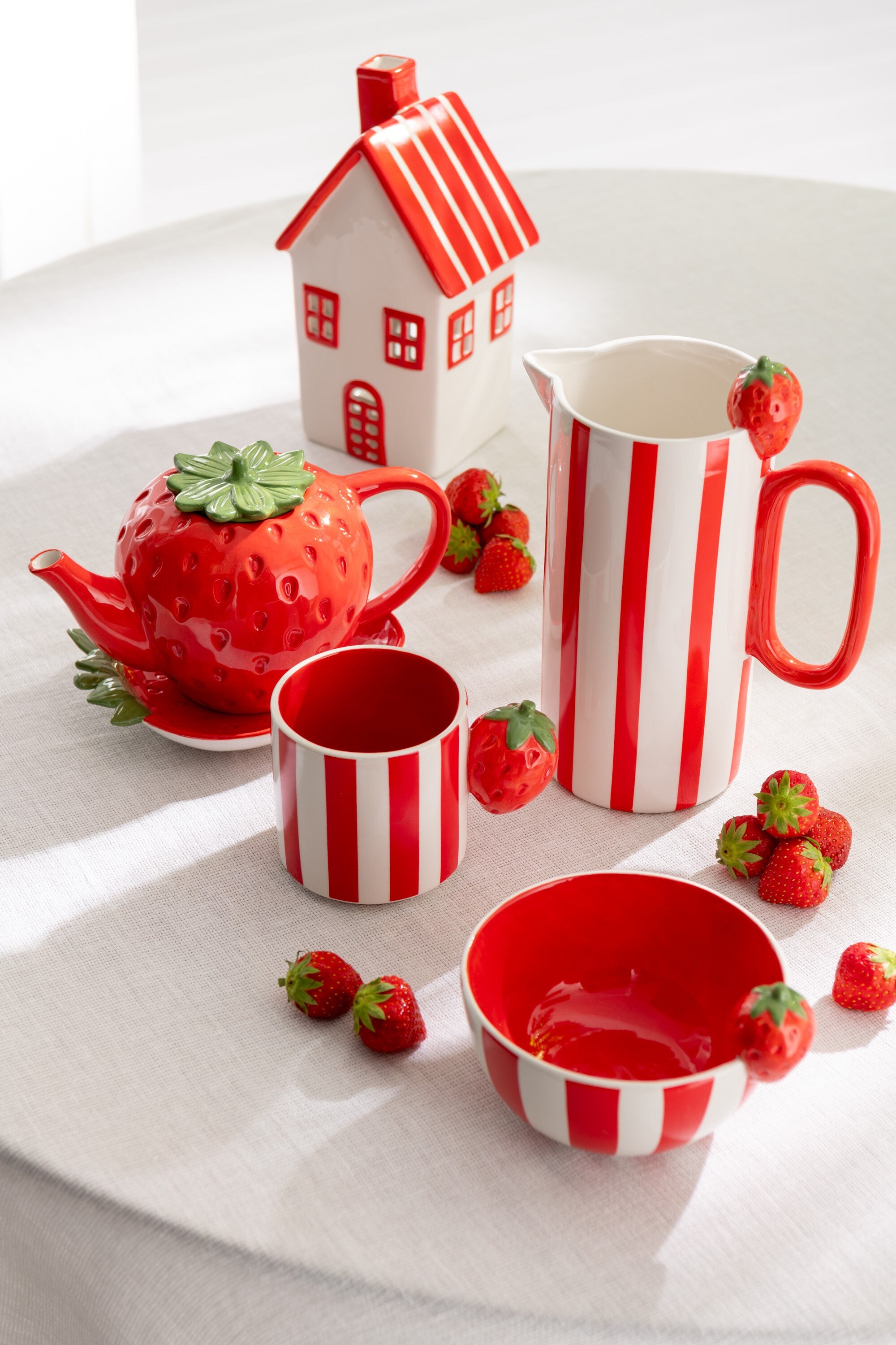 J-Line karaf Fruit Dolomiet - keramiek - mix - 3 stuks