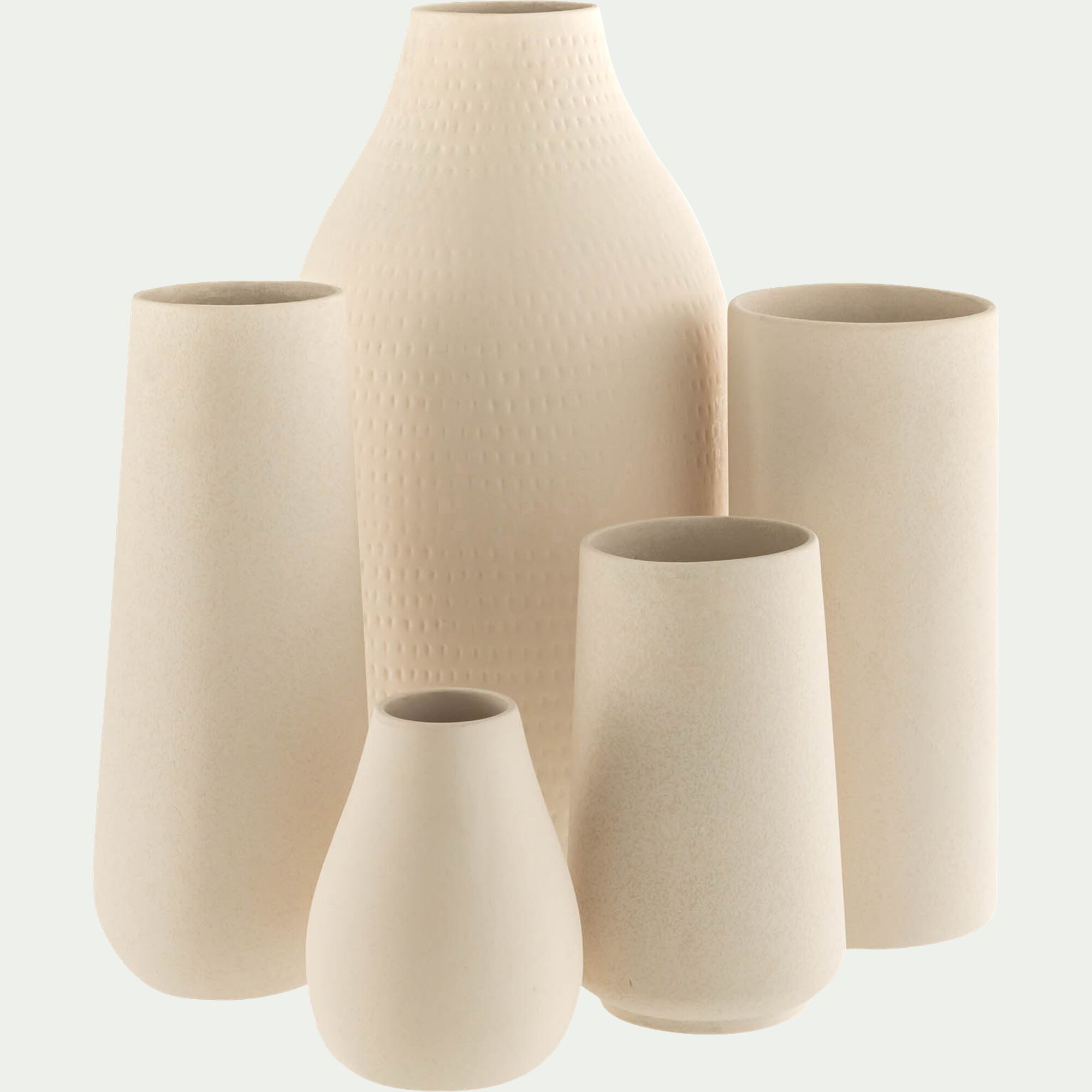 SABUGAL - Vase classique en faïence H15cm - beige