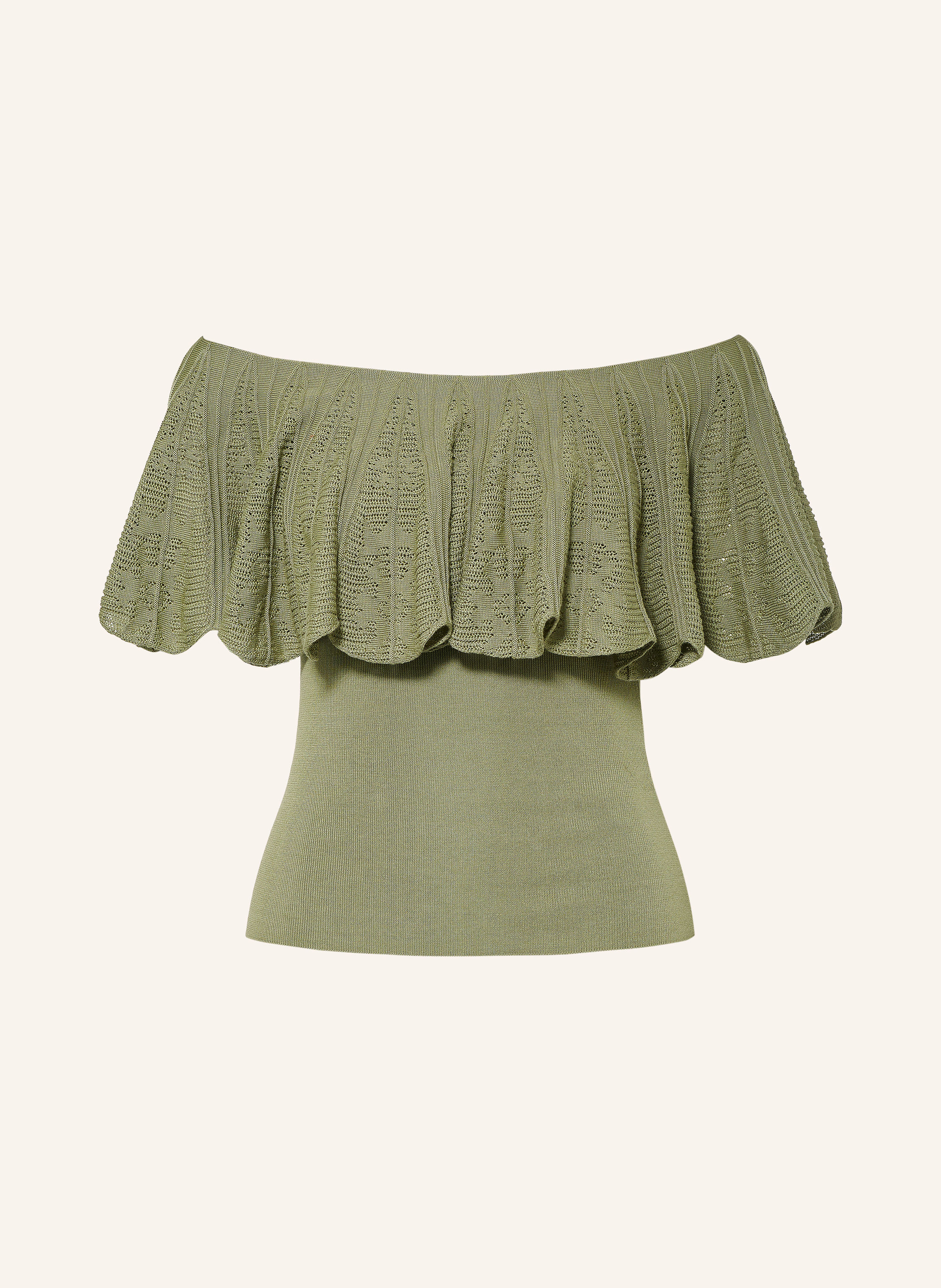 ba&sh Off-Shoulder-Stricktop mit Volants